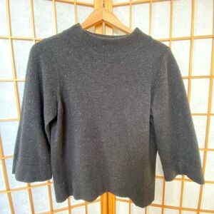 Vince Black Knit Funnel Neck Sweater